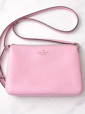 Kate Spade Leila Small Crossbody Light Pink Pebbled Leather Bag Everyday NWOT